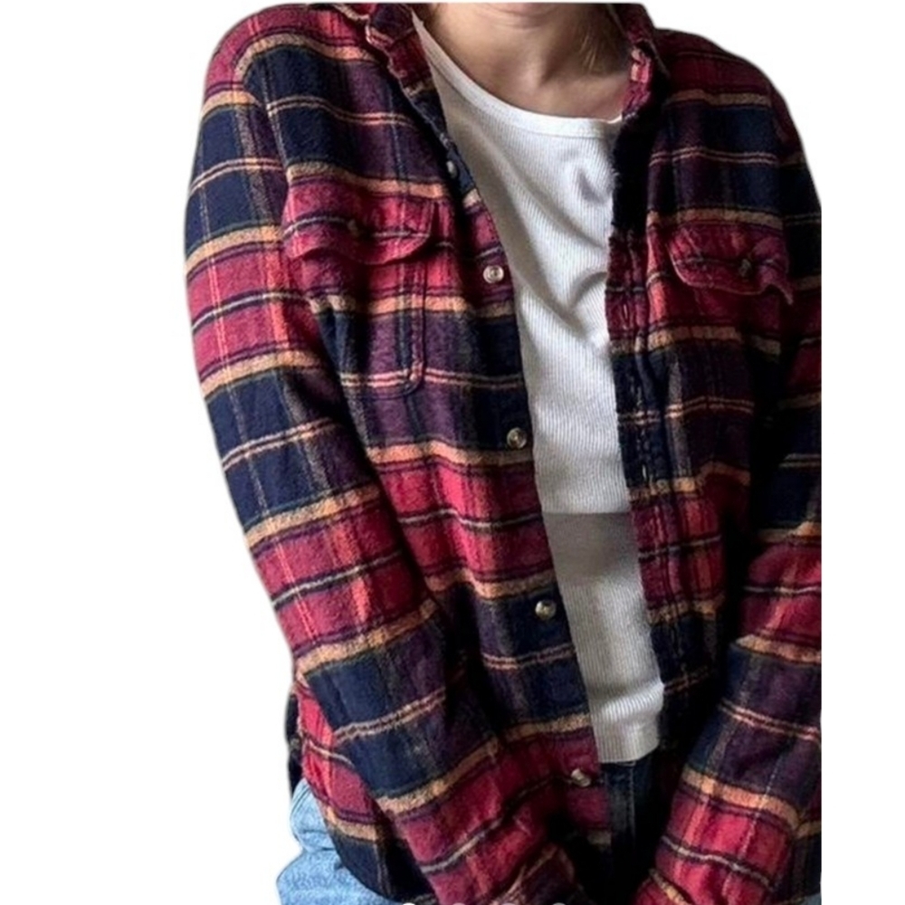 American Eagle Outfitters Amazingly Soft Flannel Shirt Pink & Black Size XXS